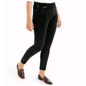 J. Crew 9" High-Rise Toothpick Jeans Black Velvet J4108 Sz 23 Preppy Modern New